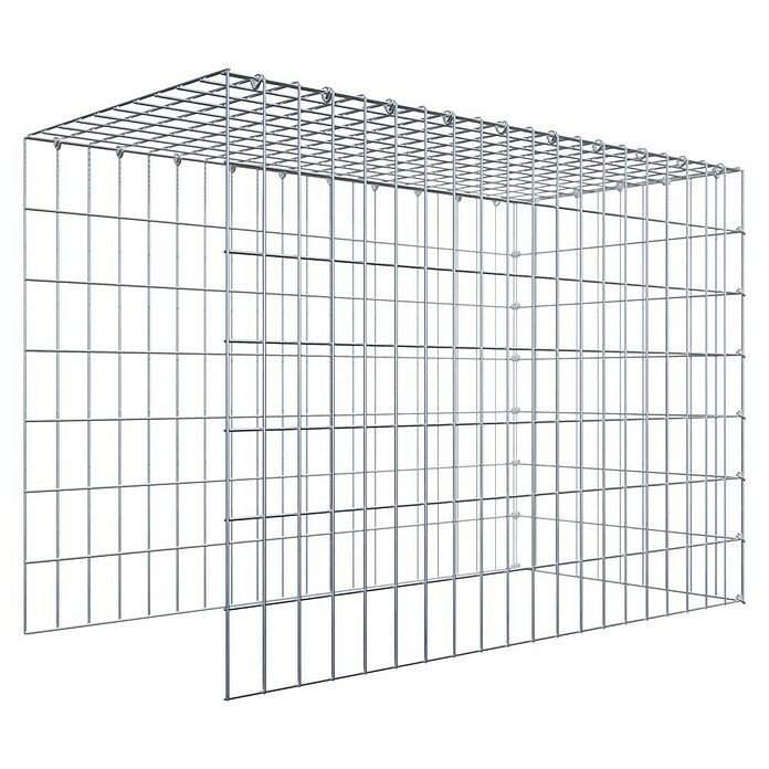 Gabiona Gabione Typ 4 (Zum Anbau in Länge & Höhe, 100 x 50 x 70 cm, Stahl, Maschenbreite: 50 mm, Maschenhöhe: 100 mm, C-Ring) | BAUHAUS