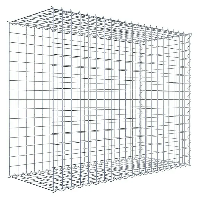 Gabiona Gabione Typ 2 - Zum Anbau in der Länge, 100 x 40 x 80 cm, Stahl, Maschenbreite: 50 mm, Maschenhöhe: 50 mm, Spirale - Ein rechteckiger Gabionenkorb aus verzinktem Drahtgitter, ideal für Gartenbau und Landschaftsgestaltung. Robust und vielseitig einsetzbar.