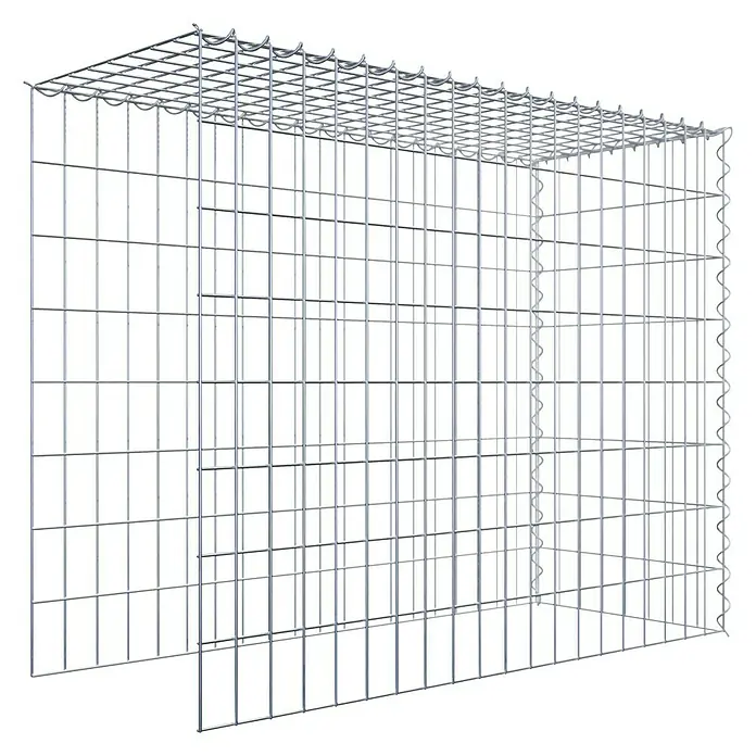 Gabiona Gabione Typ 4 - Zum Anbau in Länge & Höhe, 100 x 40 x 80 cm, Stahl, Maschenbreite: 50 mm, Maschenhöhe: 100 mm, Spirale - Ein Gabionen-Bausatz zur Errichtung einer robusten, dekorativen Stützmauer oder eines Zauns. Das Drahtgitterelement sorgt für sicheren Halt von Steinen.