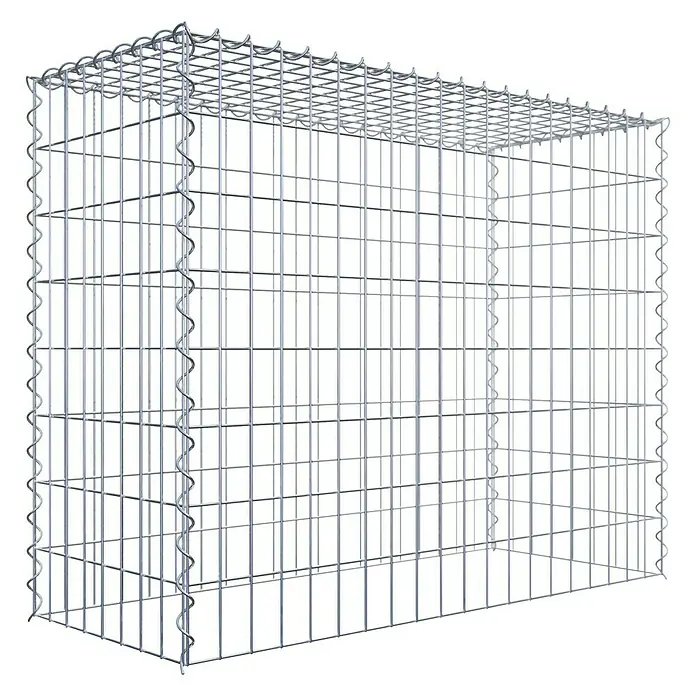 Gabiona Gabione Typ 3 - Zum Anbau in der Höhe, 100 x 40 x 80 cm, Stahl, Maschenbreite: 50 mm, Maschenhöhe: 100 mm, Spirale - Ein Gabionenkorb aus verzinktem Drahtgitter, ideal für Gartenmauern oder dekorative Elemente im Außenbereich. Stabil und langlebig.