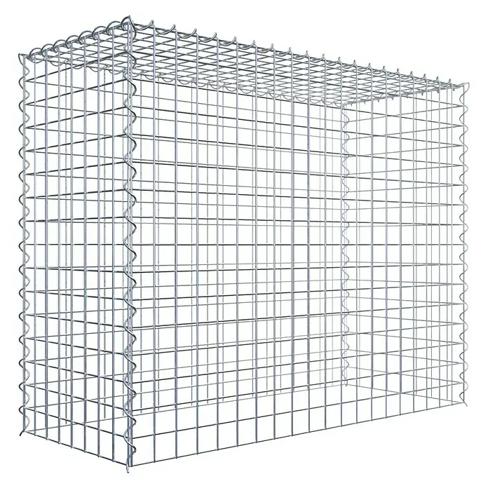 Gabiona Gabione Typ 3 - Zum Anbau in der Höhe, 100 x 40 x 80 cm, Stahl, Maschenbreite: 50 mm, Maschenhöhe: 50 mm, Spirale - Gabionenstruktur aus Drahtgeflecht.