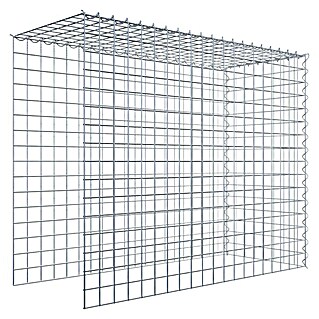 Gabiona Gabione Typ 4 (Zum Anbau in Länge & Höhe, 100 x 40 x 80 cm, Stahl, Maschenbreite: 50 mm, Maschenhöhe: 50 mm, Spirale)