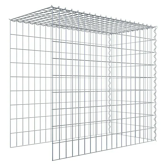 Gabiona Gabione Typ 4 - Zum Anbau in Länge & Höhe, 100 x 50 x 90 cm, Stahl, Maschenbreite: 50 mm, Maschenhöhe: 100 mm, Spirale - Ein Drahtgitterkorb für Steine, ideal für den Gartenbau, zeigt seine robuste Konstruktion und vielseitige Einsatzmöglichkeiten.