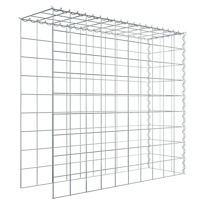 Gabiona Gabione Typ 4 - Zum Anbau in Länge & Höhe, 100 x 30 x 90 cm, Stahl, Maschenbreite: 100 mm, Maschenhöhe: 100 mm, Spirale - Gabionen-Drahtkorb für den Garten- und Landschaftsbau. Der robuste Steinkorb ist ideal für die Gestaltung von Mauern und Zäunen im Außenbereich.