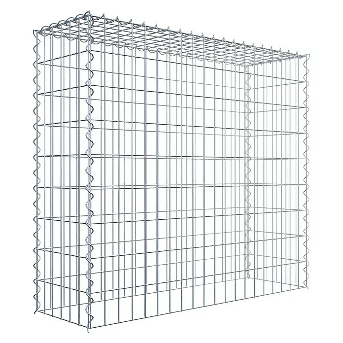 Gabiona Gabione Typ 3 - Zum Anbau in der Höhe, 100 x 30 x 90 cm, Stahl, Maschenbreite: 50 mm, Maschenhöhe: 100 mm, Spirale - Stabiler Gabionenkorb aus verzinktem Drahtgeflecht. Ideal für den Garten- und Landschaftsbau zur Gestaltung von Mauern oder Zäunen.