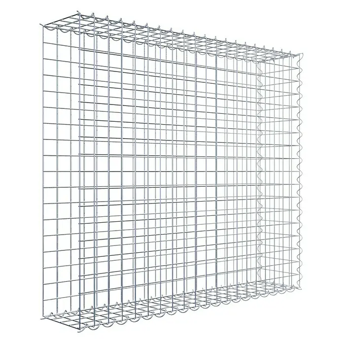 Gabiona Gabione Typ 2 - Zum Anbau in der Länge, 100 x 20 x 90 cm, Stahl, Maschenbreite: 50 mm, Maschenhöhe: 50 mm, Spirale - Metallgitterbox für Gabionen zur Befüllung mit Steinen oder anderen Materialien. Ideal für den Garten- und Landschaftsbau.
