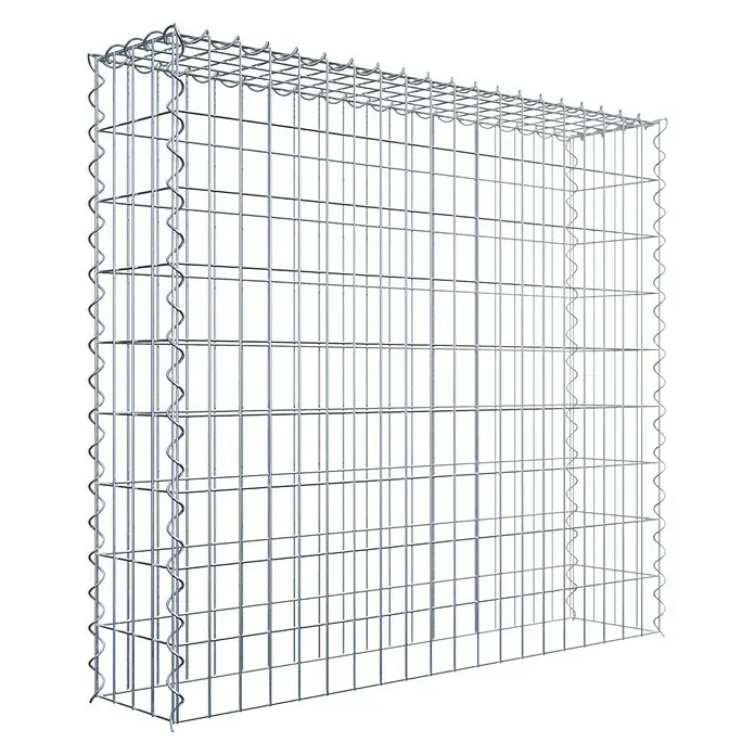 Gabiona Gabione Typ 3 - Zum Anbau in der Höhe, 100 x 20 x 90 cm, Stahl, Maschenbreite: 50 mm, Maschenhöhe: 100 mm, Spirale - Gabionenkorb aus verzinktem Drahtgeflecht für den Garten- und Landschaftsbau. Ideal zur Befüllung mit Steinen oder anderen Materialien.