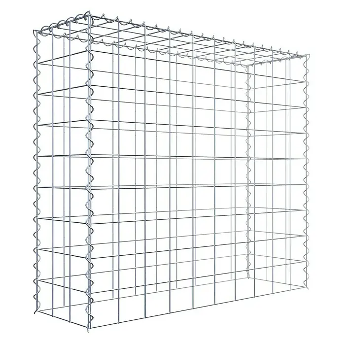 Gabiona Gabione Typ 3 - Zum Anbau in der Höhe, 100 x 30 x 90 cm, Stahl, Maschenbreite: 100 mm, Maschenhöhe: 100 mm, Spirale - Gabionen-Drahtkorb für stilvolle Gartengestaltung und Hangbefestigung. Robust und langlebig für den Außenbereich.