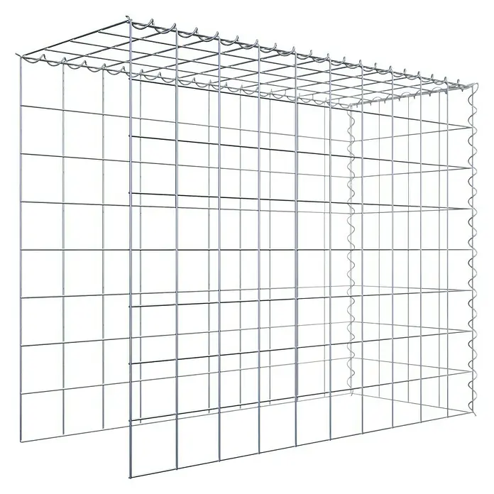 Gabiona Gabione Typ 4 - Zum Anbau in Länge & Höhe, 100 x 40 x 80 cm, Stahl, Maschenbreite: 100 mm, Maschenhöhe: 100 mm, Spirale - Gabionen-Drahtkorb für den Garten- und Landschaftsbau. Der stabile Drahtkorb eignet sich ideal für die Gestaltung von Außenbereichen.