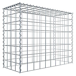 Gabiona Gabione Typ 3 (Zum Anbau in der Höhe, 100 x 40 x 80 cm, Stahl, Maschenbreite: 100 mm, Maschenhöhe: 100 mm, Spirale)