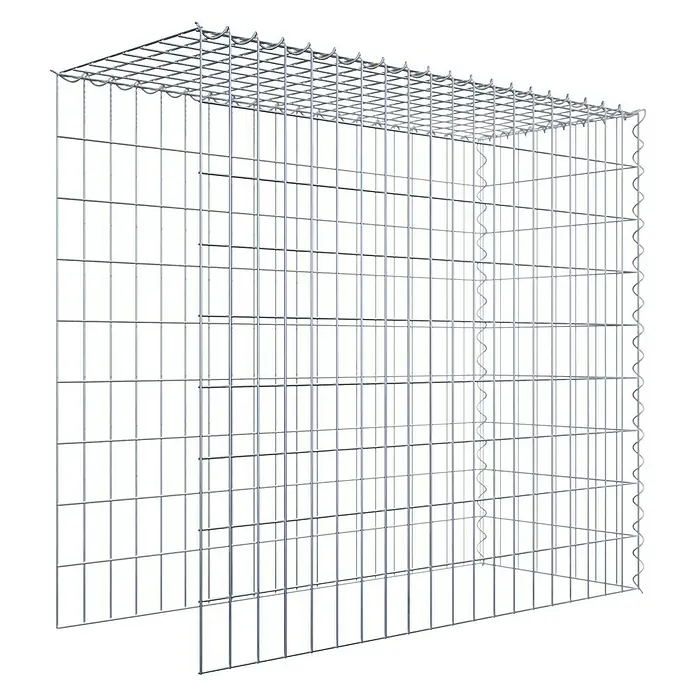 Gabiona Gabione Typ 4 - Zum Anbau in Länge & Höhe, 100 x 40 x 90 cm, Stahl, Maschenbreite: 50 mm, Maschenhöhe: 100 mm, Spirale - Draufsicht auf einen Gabionenkorb aus verzinktem Stahl, der Stabilität und Haltbarkeit für Außenbereiche bietet.