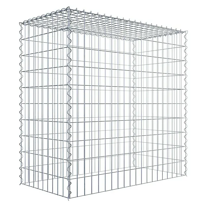 Gabiona Gabione Typ 3 - Zum Anbau in der Höhe, 100 x 50 x 100 cm, Stahl, Maschenbreite: 50 mm, Maschenhöhe: 100 mm, Spirale - Gabionen-Käfig: Robuster Drahtgitterkorb für Steine oder andere Materialien, ideal für Gartenbau und Landschaftsgestaltung.