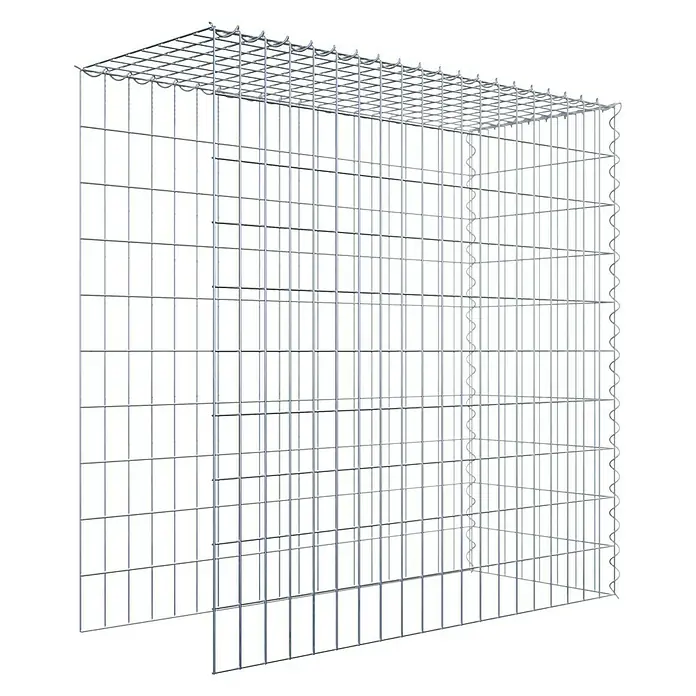 Gabiona Gabione Typ 4 - Zum Anbau in Länge & Höhe, 100 x 40 x 100 cm, Stahl, Maschenbreite: 50 mm, Maschenhöhe: 100 mm, Spirale - Gabione aus verzinktem Stahlgitter. Die Gabione ist leer und bereit zur Befüllung mit Steinen oder anderen Materialien. Robust und langlebig.