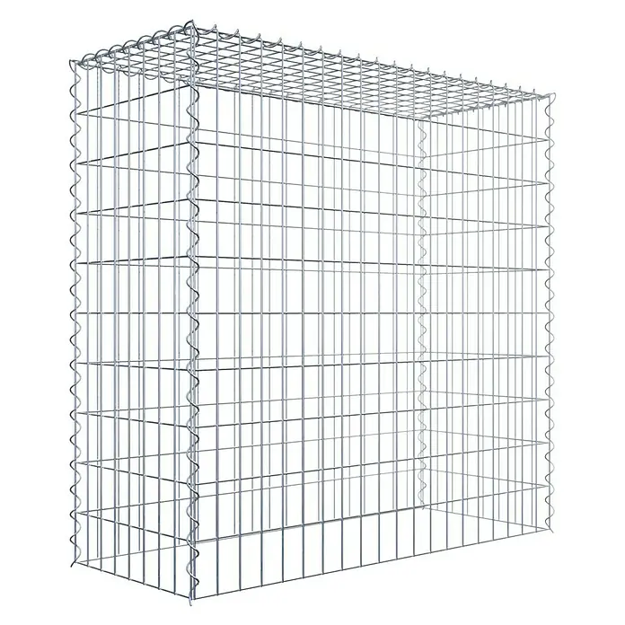 Gabiona Gabione Typ 3 - Zum Anbau in der Höhe, 100 x 40 x 100 cm, Stahl, Maschenbreite: 50 mm, Maschenhöhe: 100 mm, Spirale - Ein Drahtgitterkorb für vielseitige Anwendungen im Garten- und Landschaftsbau. Das Gitter ist stabil und langlebig.