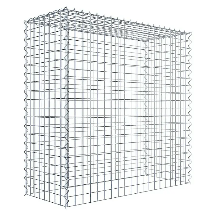 Gabiona Gabione Typ 3 - Zum Anbau in der Höhe, 100 x 40 x 100 cm, Stahl, Maschenbreite: 50 mm, Maschenhöhe: 50 mm, Spirale - Gabione aus Drahtgitter. Das Metallgeflecht ist rechteckig und hat quadratische Öffnungen, ideal für Steinfüllungen im Garten- und Landschaftsbau.