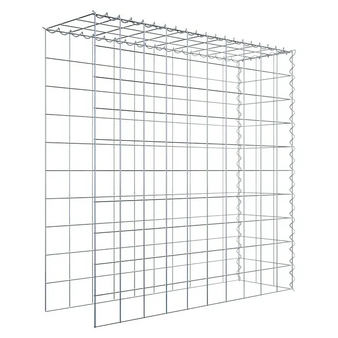 Gabiona Gabione Typ 4 - Zum Anbau in Länge & Höhe, 100 x 30 x 100 cm, Stahl, Maschenbreite: 100 mm, Maschenhöhe: 100 mm, Spirale - Draufsicht auf einen Gabionenkorb, ein vielseitiges Produkt für Landschaftsbau und Erosionsschutz. Robuste Konstruktion für verschiedene Anwendungen.