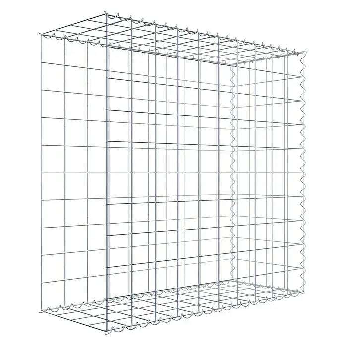Gabiona Gabione Typ 2 - Zum Anbau in der Länge, 100 x 40 x 100 cm, Stahl, Maschenbreite: 100 mm, Maschenhöhe: 100 mm, Spirale - Ein Gabionenkorb aus verzinktem Stahlgeflecht, ideal für Gartenbau und Landschaftsgestaltung, bietet Stabilität und eine lange Lebensdauer.