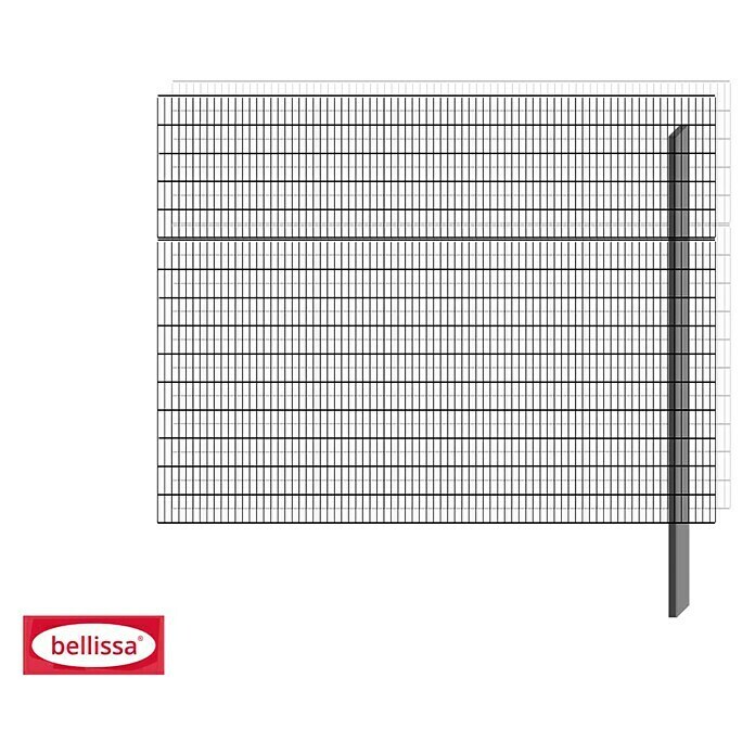 Bellissa Gabione Erweiterung BP-E9 Paravento197,8 x 12 x 151 cm, Stahl, Maschenbreite: 25 mm, Maschenhöhe: 100 mm Front View