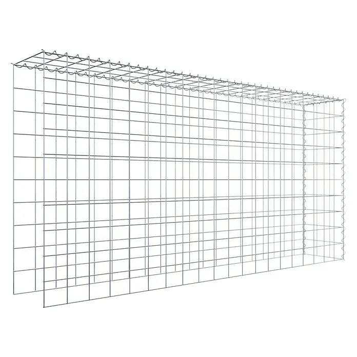 Gabiona Gabione Typ 4 - Zum Anbau in Länge & Höhe, 200 x 30 x 100 cm, Stahl, Maschenbreite: 100 mm, Maschenhöhe: 100 mm, Spirale - Gabionenkorb aus Stahlgitter, ideal für Garten- und Landschaftsbau, bietet Stabilität und modernes Design.