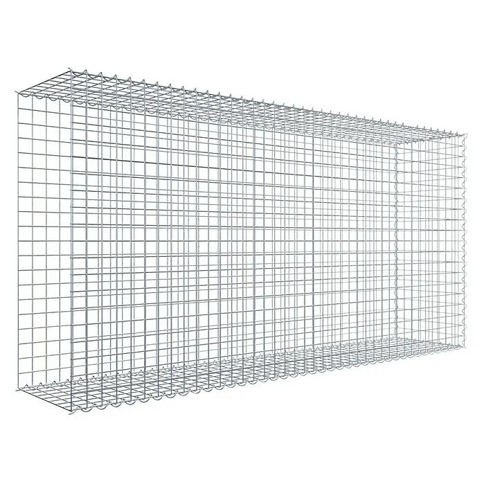 Gabiona Gabione Typ 2 - Zum Anbau in der Länge, 200 x 40 x 100 cm, Stahl, Maschenbreite: 50 mm, Maschenhöhe: 50 mm, Spirale - Ein Gabionenkorb aus Metallgeflecht, der Stabilität und Vielseitigkeit für Landschaftsbau und Erosionsschutz bietet.