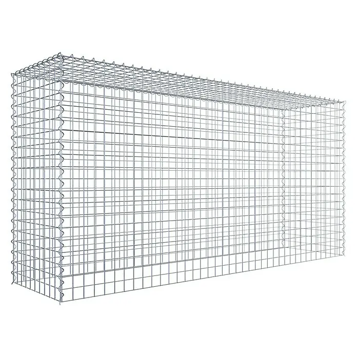 Gabiona Gabione Typ 3 - Zum Anbau in der Höhe, 200 x 50 x 100 cm, Stahl, Maschenbreite: 50 mm, Maschenhöhe: 50 mm, Spirale - Gabionenkäfig aus Drahtgitter, ideal für den Einsatz im Garten- und Landschaftsbau. Robuste Konstruktion für vielseitige Gestaltungsmöglichkeiten.