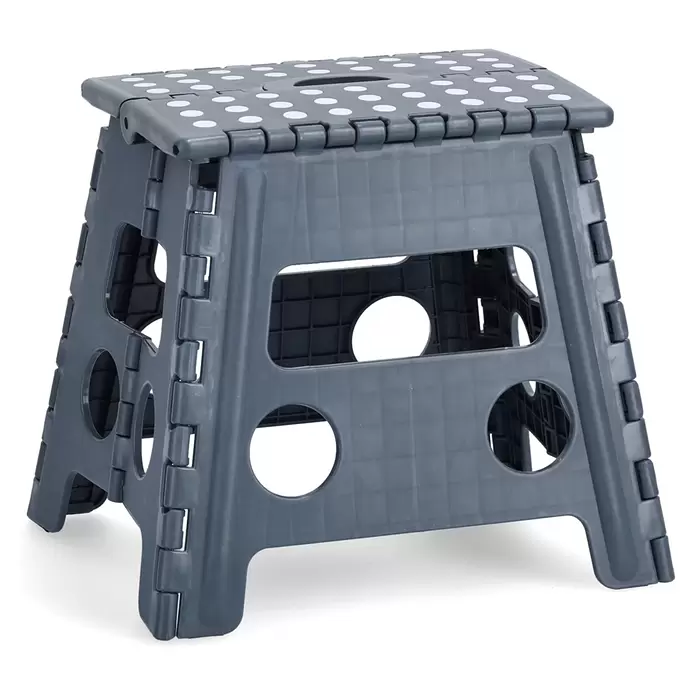 Zeller Present Klapphocker - L x B x H: 37 x 30 x 32 cm, Belastbarkeit: 150 kg, Kunststoff, Anthrazit