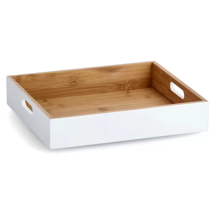 Zeller Present Holzkiste - L x B x H: 30 x 27 x 6 cm, Weiß, Holz
