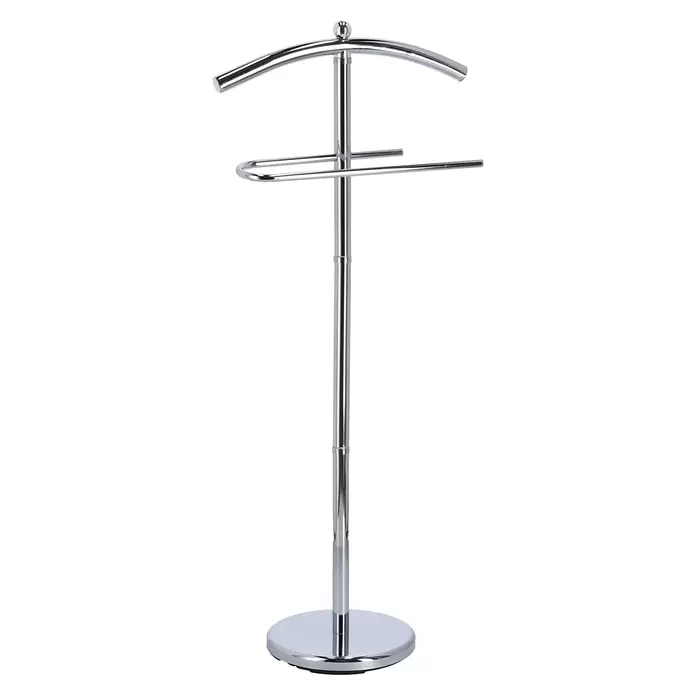 Zeller Present Herrendiener - L x B x H: 43 x 25,5 x 109 cm, Belastbarkeit: 2 kg, Silber