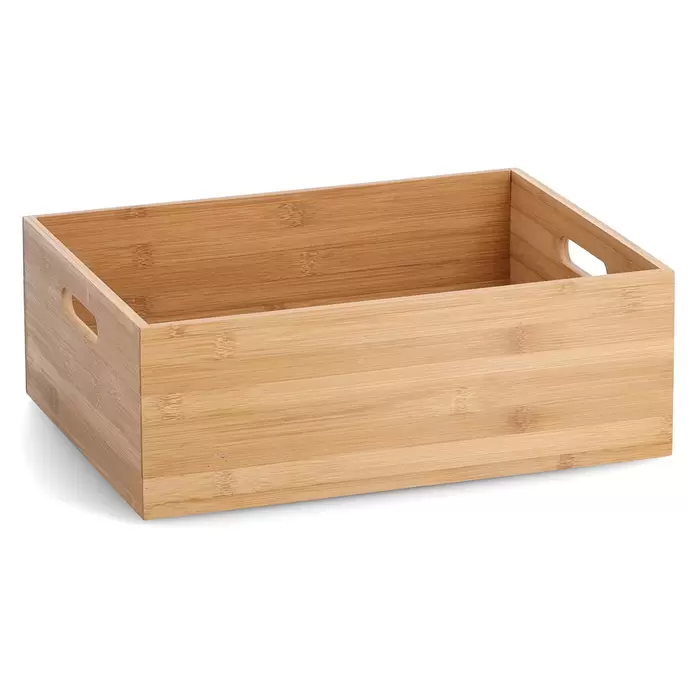 Zeller Present Holzkiste - L x B x H: 40 x 30 x 14 cm, Braun, Bambus