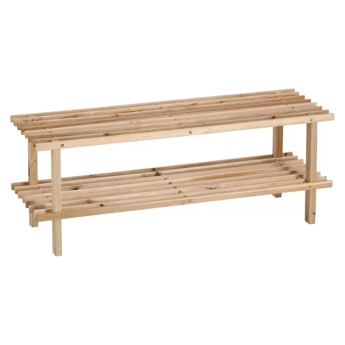 Zeller Present Schuhregal - L x B x H: 80 x 26 x 29,5 cm, Braun, Holz