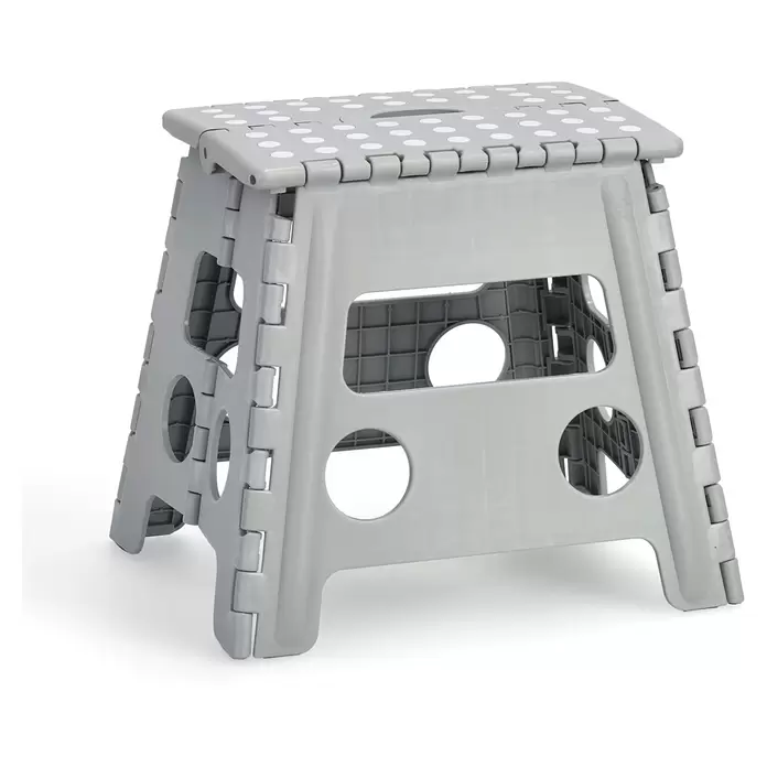 Zeller Present Klapphocker - L x B x H: 37 x 30 x 32 cm, Belastbarkeit: 150 kg, Kunststoff, Grau