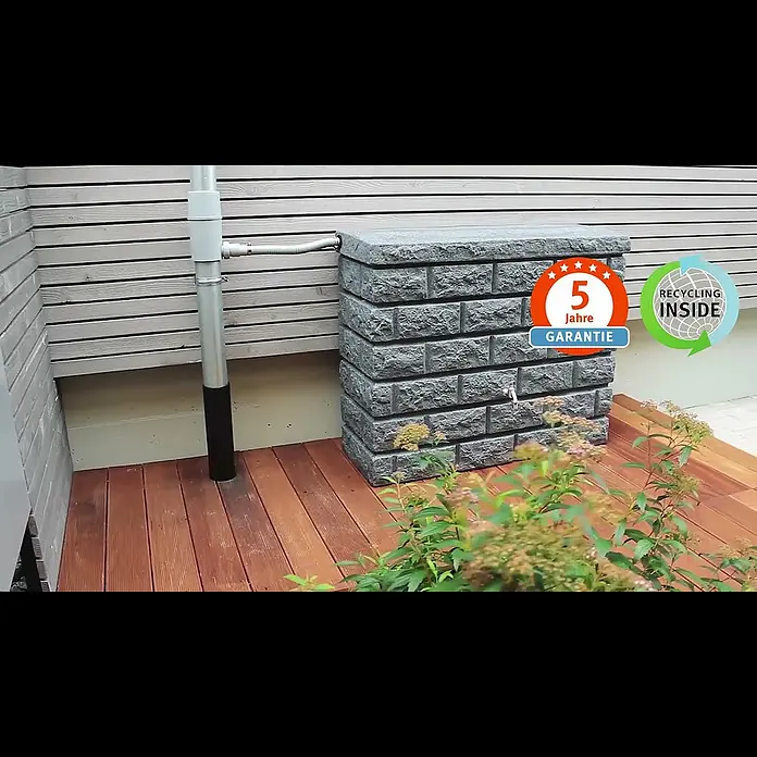Garantia Exklusive Line Regenspeicher Rocky - 400 l, Darkgranite - Vorteile und Montage