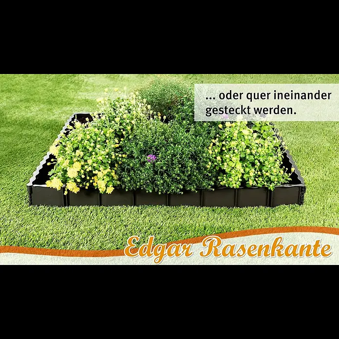 Garantia Rasenkante Edgar - Anthrazit, 75 x 0,6 x 13 cm, Polypropylen - Edgar Rasenkante