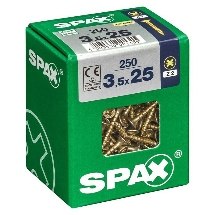 Spax Universalschraube (Ø x L: 3,5 x 25 mm, Vollgewinde, 250 Stk.)
