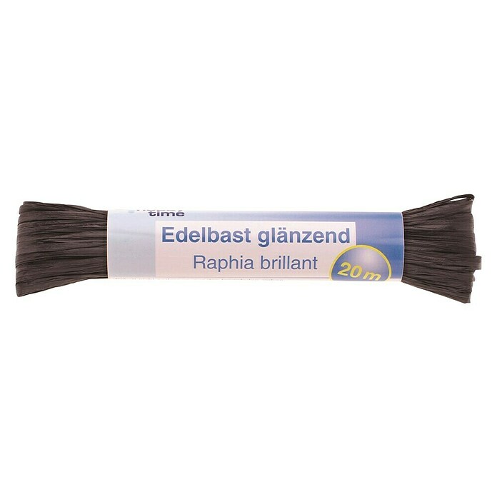 Glorex Hobby Time Edelbast (Glänzend, Schwarz, 20 m, Viskose)