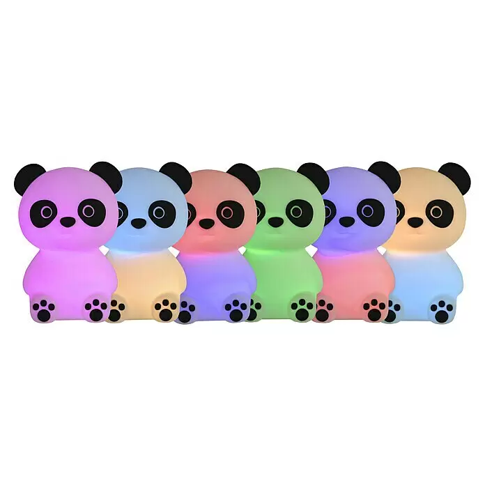 MegaLight LED-Nachtlicht PADDY PANDA - Weiß/Schwarz, L x B x H: 9 x 9 x 12 cm, RGBW, PADDY PANDA - Vorderansicht
