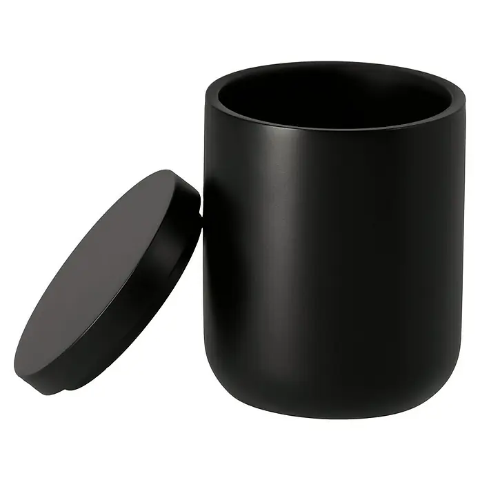Venus Matte Black Wattepadspender - Schwarz, Matt - Schwarzer Kerzenhalter mit abnehmbarem Deckel, ideal für eine stimmungsvolle Atmosphäre im Zuhause. Stilvolles Design für jede Einrichtung.