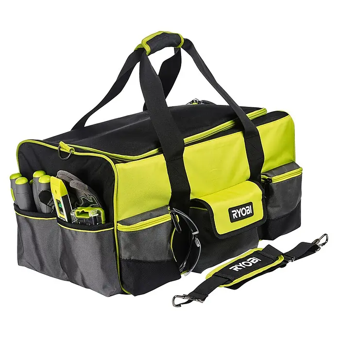 Ryobi Werkzeugtasche RSSLTB1 L - Polyester, Größe: L - Abbildung einer Ryobi Werkzeugtasche, robust und geräumig, ideal für die Aufbewahrung und den Transport von Werkzeugen und Zubehör.