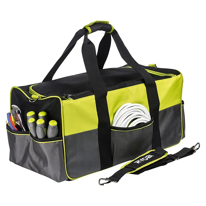 Ryobi Werkzeugtasche RSSLTB1 L - Polyester, Größe: L - Bild einer Ryobi Werkzeugtasche, die robust und geräumig ist, ideal für die Aufbewahrung und den Transport von Werkzeugen.