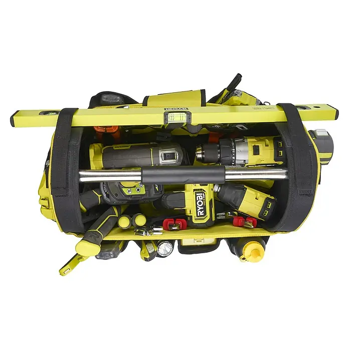 Ryobi Werkzeugtasche RSSLOT1 L - Größe: L, Polyester - Die Ryobi Werkzeugtasche bietet viel Platz für Werkzeuge und Zubehör. Sie ist robust und ideal für den mobilen Einsatz.