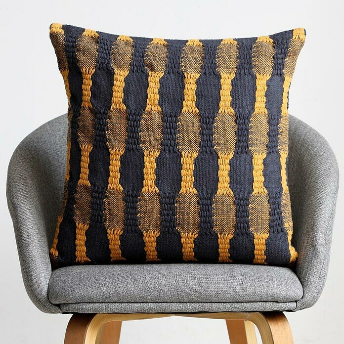 Cojín Reunion (Navy/Ocre, 45 x 45 cm) | BAUHAUS