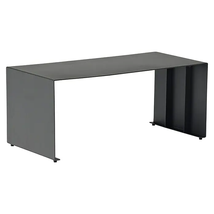 Conjunto de muebles Molise - 4 pzs., Madera de acacia/Aluminio, Antracita - Elegante banco de metal oscuro, perfecto para espacios modernos. Diseño sencillo y construcción robusta para uso versátil.