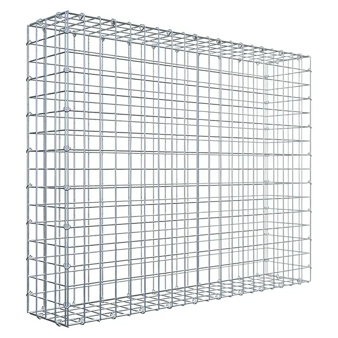 Gabiona Gabione - 100 x 20 x 80 cm, Stahl, Maschenbreite: 50 mm, Maschenhöhe: 50 mm - Gabionenwand: Robuste Gabione aus Drahtgeflecht zur Gartengestaltung und Hangbefestigung. Langlebig und vielseitig für den Außenbereich.