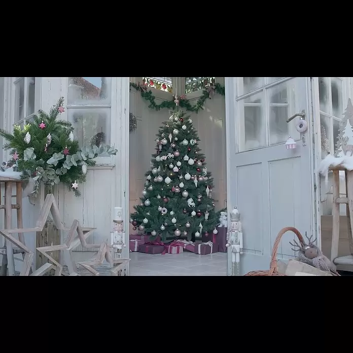 Dekoblüten Weihnachtsstern mit Clip - Durchmesser: 18 cm, Kunststoff, Bordeaux - Weihnachten - Berry Kiss