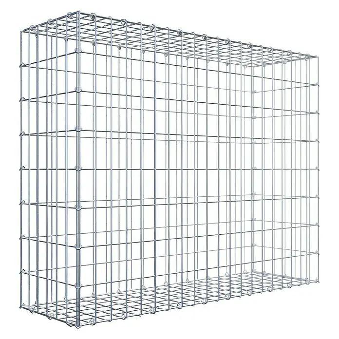 Gabiona Gabione - 100 x 30 x 80 cm, Stahl, Maschenbreite: 50 mm, Maschenhöhe: 100 mm - Gitterkorb aus verzinktem Stahl. Robustes Produkt für Garten- und Landschaftsbau. Vielseitig einsetzbar für Befestigungen und Dekorationen.
