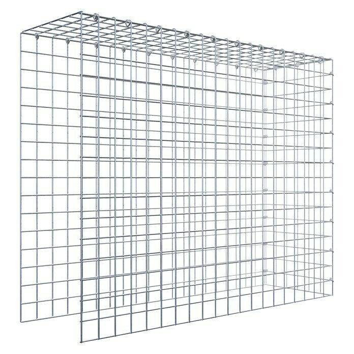 Gabiona Gabione Typ 4 (Zum Anbau in Länge & Höhe, 100 x 30 x 80 cm, Stahl, Maschenbreite: 50 mm, Maschenhöhe: 50 mm, C-Ring) | BAUHAUS