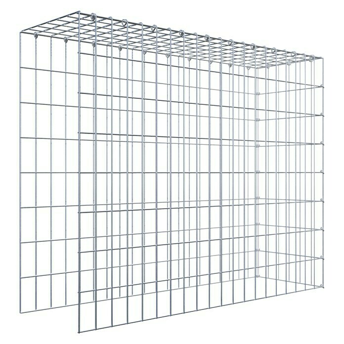 Gabiona Gabione Typ 4 (Zum Anbau in Länge & Höhe, 100 x 30 x 80 cm, Stahl, Maschenbreite: 50 mm, Maschenhöhe: 100 mm, C-Ring) | BAUHAUS