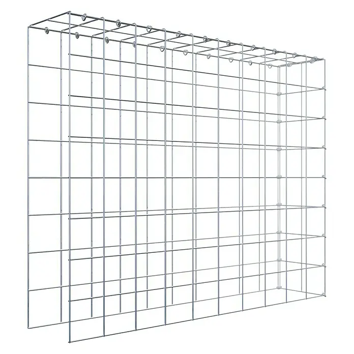 Gabiona Gabione Typ 4 - Zum Anbau in Länge & Höhe, 100 x 20 x 80 cm, Stahl, Maschenbreite: 100 mm, Maschenhöhe: 100 mm, C-Ring - Gabionenkorb aus robustem Drahtgeflecht. Ideal für Gartenmauern oder dekorative Elemente.