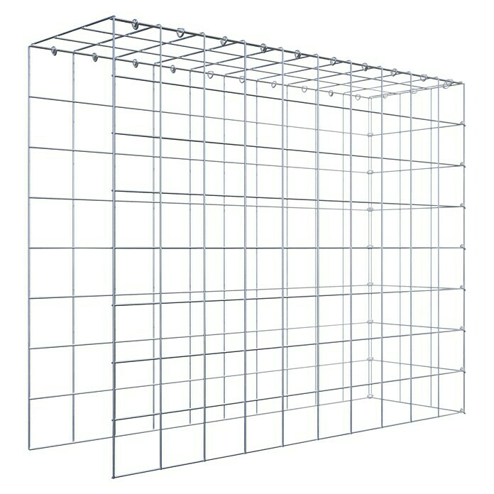 Gabiona Gabione Typ 4 (Zum Anbau in Länge & Höhe, 100 x 30 x 80 cm, Stahl, Maschenbreite: 100 mm, Maschenhöhe: 100 mm, C-Ring) | BAUHAUS