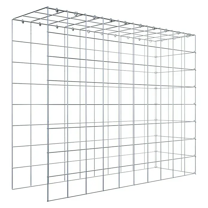 Gabiona Gabione Typ 4 - Zum Anbau in Länge & Höhe, 100 x 30 x 80 cm, Stahl, Maschenbreite: 100 mm, Maschenhöhe: 100 mm, C-Ring - Gitterstruktur: Metallgitter für verschiedene Anwendungen, wie z.B. Gabionen oder Lagerregale. Die Gitter sind robust und langlebig.
